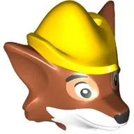 Minifig Head Special Fox with Yellow Hat, White Mouth print (Robin Hood)