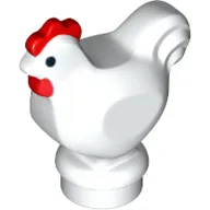Animal, Chicken with Black Eyes and Red Comb Print