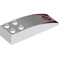 Brick Curved 6 x 2 with Red 'H', Triangles print