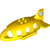 Duplo Airplane Midsize Fuselage Upper with Tail with Flower print