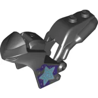 Fairing, Motorcycle, Racing (Sport) Bike with 1 x 2 Studs and Medium Azure Star on Dark Purple Background Print
