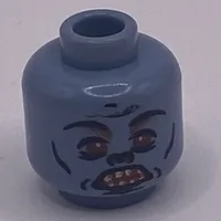 Minifig Head Troll, Eyebrows, Red Eyes, Teeth Print