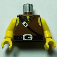 Torso Tunic with Laces and Black Shoulder Strap Print (Dark Forestman), Yellow Arms and Hands