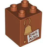 Duplo Brick 2 x 2 x 2 with Bell and 'RNIG ALSO' Print