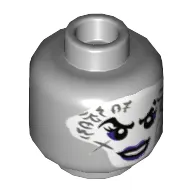 Minifig Head Ultra Violet, Purple Eyelashes and Lipstick, White Facepaint Print [Hollow Stud]