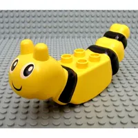 Duplo Animal Bee/Butterfly Body with Face and Black Stripes Print