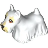 Animal, Dog, Longhaired with Tan Spots, Reddish Brown Eyes, Tongue print