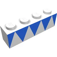 Brick 1 x 4 with Blue Triangles Print