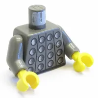 Torso Studded Armor Print, Dark Gray Arms, Yellow Hands