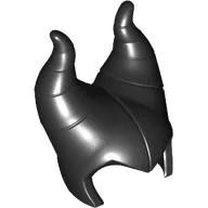 Head Top with Widow's Peak and 2 Large Curved Segmented Horns (Maleficent) [Helmet]
