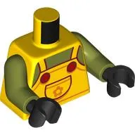 Torso, Yellow Overall, Red Buttons print, Olive Green Arms, Black Hands