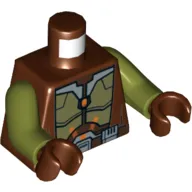 Torso Armor and Robe Jedi Knight Print, Olive Green Arms, Reddish Brown Hands