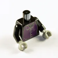 Torso Purple Shirt with Black Buttons Print (Professor Snape), Black Arms, Light Bluish Gray Hands