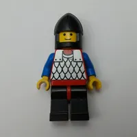 Knight (Scale Mail on Red) - Blue Arms, Black Legs, Black Chin-Guard