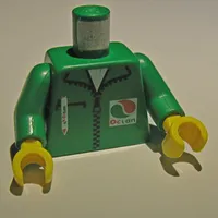 Torso Octan Logo Jacket with Pen Print, Green Arms, Yellow Hands