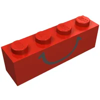 Brick 1 x 4 with Black Smile Print