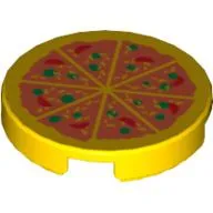 Tile Round 2 x 2 with Pizza Print