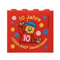 Brick 2 x 4 x 3 with 'LEGOLAND Deutschland 10 Jahre' Print