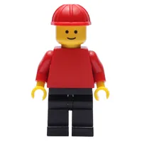 Man, Red Torso, Black Legs, Red Hard Hat (3626a Head)