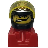 Racer - Black Helmet,  Trans-Yellow Visor, Red Body