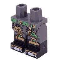 Hips with Dark Bluish Gray Legs and Black Boots Pattern with Bright Green Belt, Gold Chain, Knee Pads print