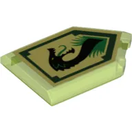 Tile Special 2 x 3 Pentagonal with Nexo Power Shield Print - Jungle Dragon