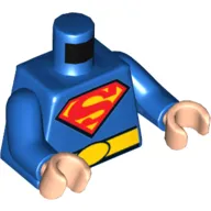 Torso Bodysuit, Yellow Belt, Red and Yellow Superman 'S' Logo Print, Blue Arms, Light Nougat Hands