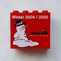 Brick 2 x 4 x 3 with 'LEGOLAND DEUTSCHLAND Winter 2004/2005' print