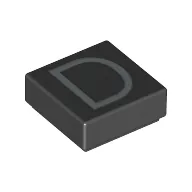 Tile 1 x 1 with letter Capital D Print
