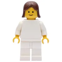 Woman, Plain White, Brown Hair