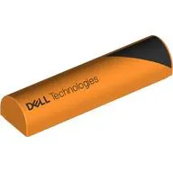 Brick Curved 1 x 4 x 2/3 Double, No Studs with Black Triangle, 'DELL Technologies' Right print