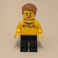 LEGO Store Employee, LEGO Logo on Back, Medium Nougat Hair