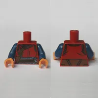 Torso Red Tunic, Brown Trim, Belt Print (Wong), Dark Blue Arms, Nougat Hands