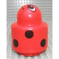 Primo Brick 1 x 1 with Round Rattle, Ladybug / Ladybird Print