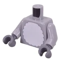 Torso, White Fur Chest print, Light Bluish Gray Arms, Dark Bluish Gray Hands