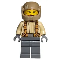 Resistance Soldier, Dark Tan Helmet, Tan Shirt, Cheek Lines