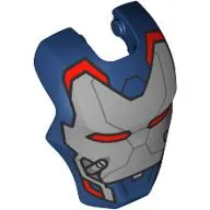 Headwear Accessory Visor Top Hinge, Rounded with Silver Mask, Red Eyes print (Iron Patriot)