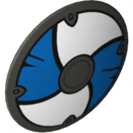 Shield Round Bowed with White Blue Panels (Viking) print