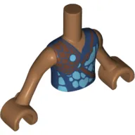 Minidoll Torso Boy with Medium Nougat Arms and Hands with Blue Shirt and Brown Shoulder Armour Print