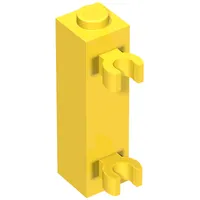 Brick Special 1 x 1 x 3 with 2 Clips Vertical [Solid Stud, Thick U Clips]