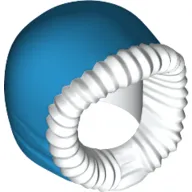 Hood Fur-lined, Short with Dark Azure Hood Print