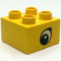 Duplo Brick 2 x 2 with Eye, Giraffe's Print, on Two Sides
