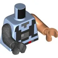 Torso, Odd Arms and Hands, Pixelated Black Backpack (Galidor) print, Left Nougat Arm and Hand, Right Pearl Titanium Arm and Hand