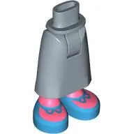 Minidoll Hips and Skirt with Warm Tan Ankles, Dark Azure Shoes, Coral Laces print