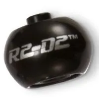 Pen Bead, Round Orb with Silver 'R2-D2' Print