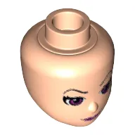 Minidoll Head with Magenta Eyes and Lips and Thin Eyebrows Print (Ragana)