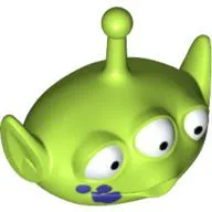 Minifig Head Special, Alien with Antenna and Three Eyes, Purple Spill on Right Cheek Print (Toy Story Alien)