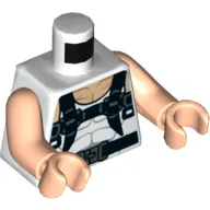 Torso Vest with Muscles and Black Harness Print, Light Arms and Hands