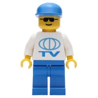 TV Worker - White Torso, Blue Legs, Blue Cap