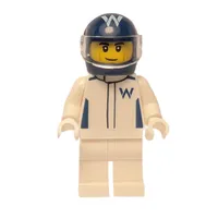 F1 Driver, Williams, White Suit, Dark Blue Helmet